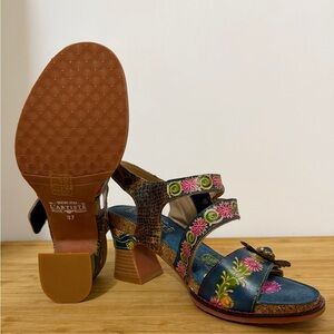 Spring Step Blue Floral Heels